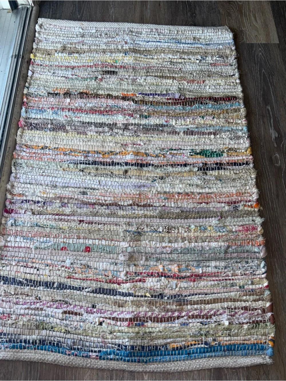 Neutral Multicolor Woven Door Mat - Lightweight Accent Rug
